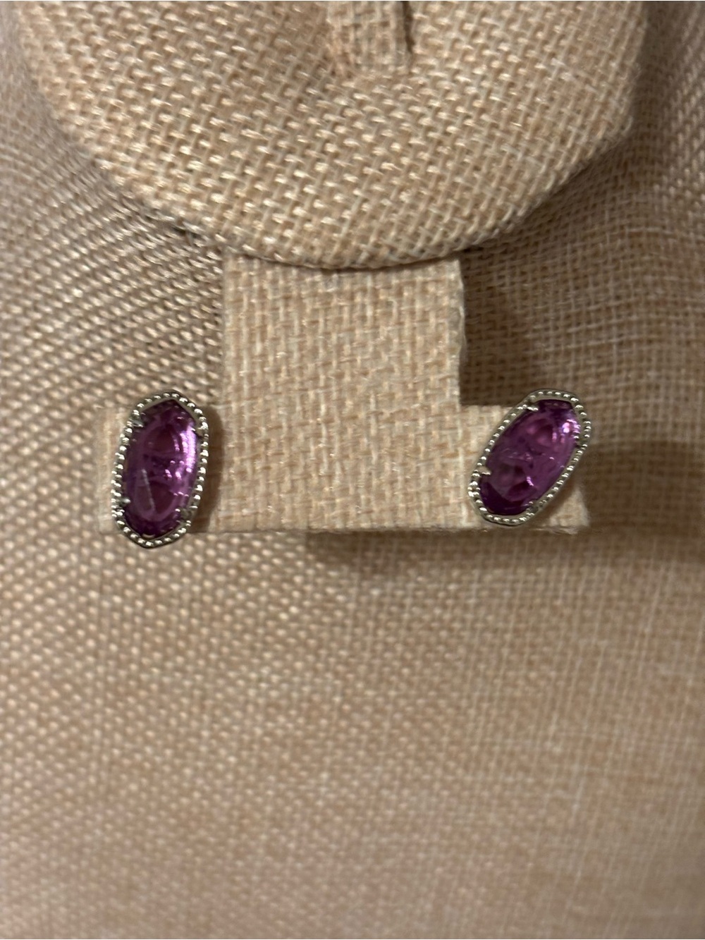 Kendra Scott Purple Oval Glass Stud Earrings